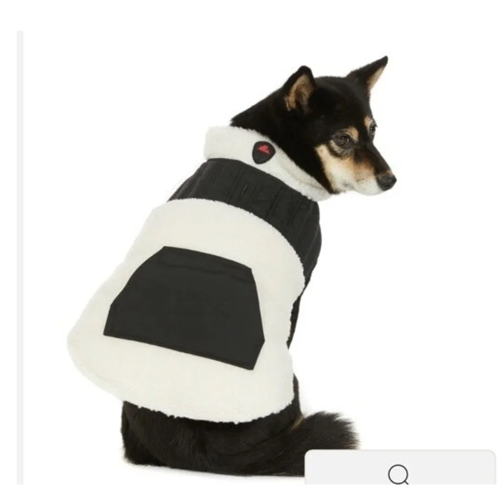 Pajar Pup Mixed Media Sherpa Dog Jacket Black‎ M New